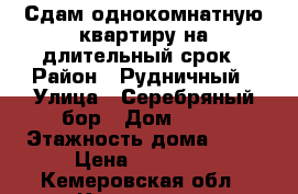 Сдам однокомнатную квартиру на длительный срок › Район ­ Рудничный › Улица ­ Серебряный бор › Дом ­ 25 › Этажность дома ­ 11 › Цена ­ 11 000 - Кемеровская обл., Кемерово г. Недвижимость » Квартиры аренда   . Кемеровская обл.